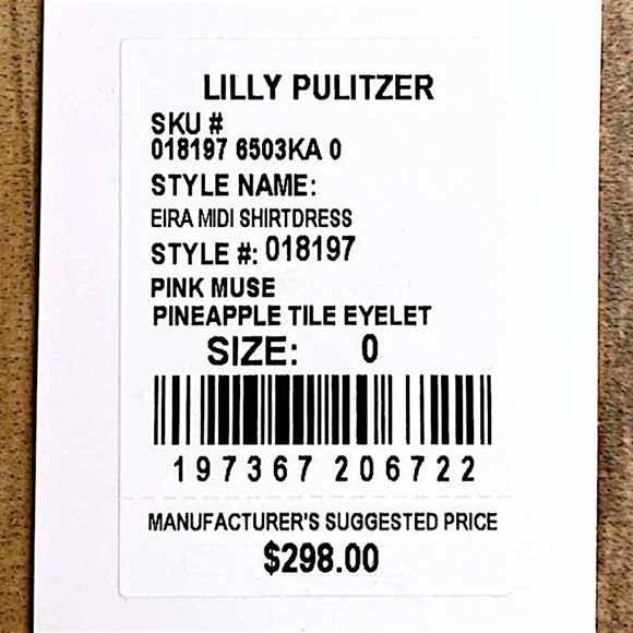 Lilly Pulitzer Eira Midi Shirtdress in Pink Muse/Pineapple Eyelet NWT - Size 0 - Picture 7 of 8